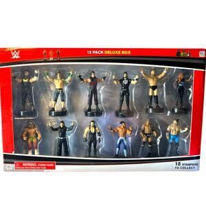 WWE Figures John Cena The Rock Roman Reigns Seth Rollins Toy Stampers 12pk